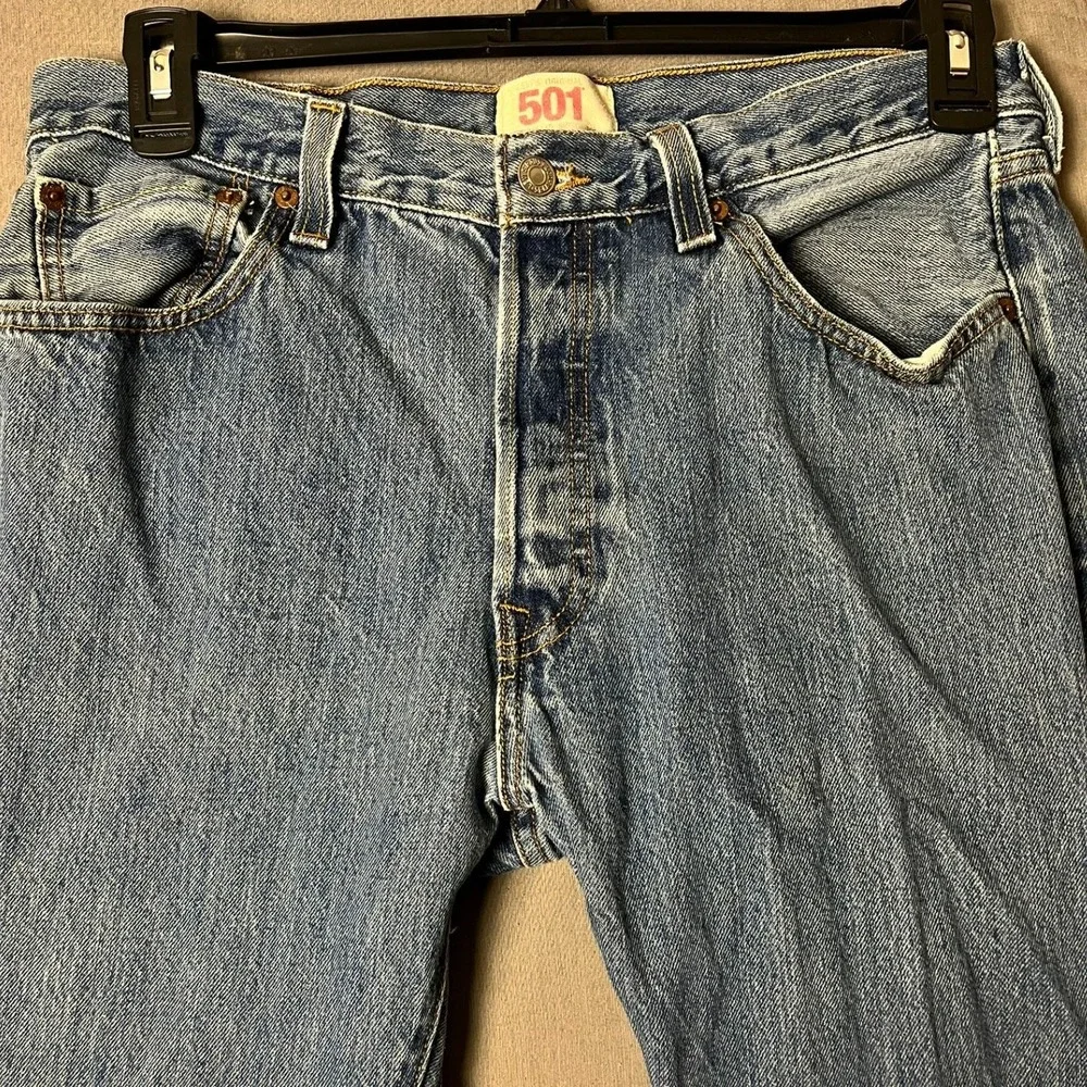 Levi's Jeans Men 34 501 Original Fit Blue Button Fly EUC